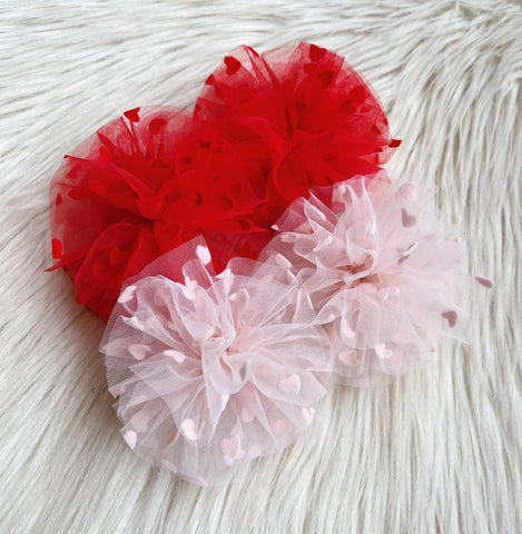 Red or Pink Heart - Tulle