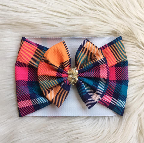 Pink and Turquoise Plaid - Bullet