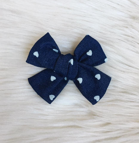 Denim Hearts Sailor Bow