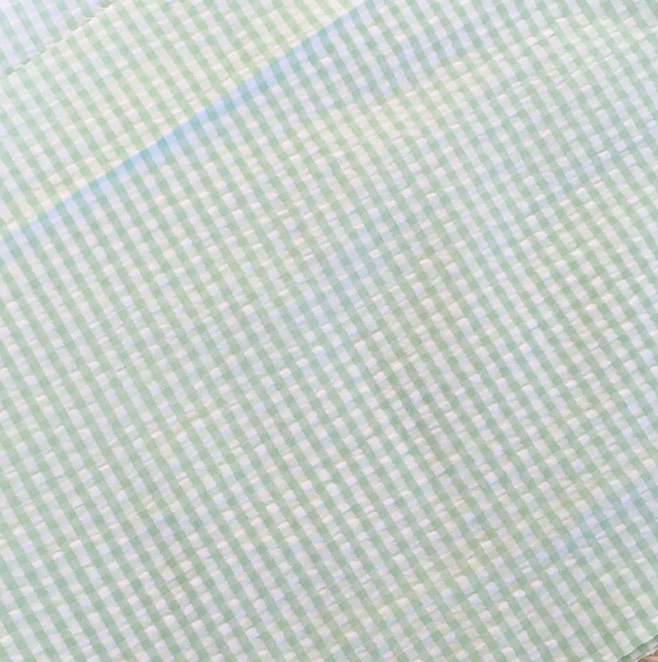 Mint Gingham Seersucker Sailor Bow