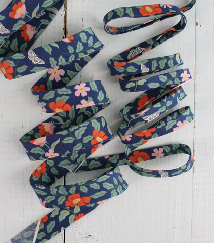 Blue Spring Floral Tiny Bow