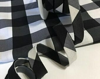 Black and White Buffalo Plaid Tiny Bow
