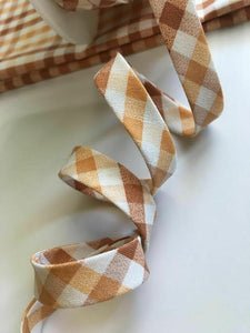 Golden Plaid Tiny Bow
