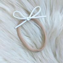 White Suede Tiny Bow
