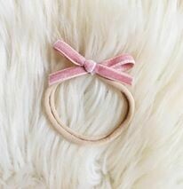 Dusty Rose Velvet Ribbon Tiny Bow