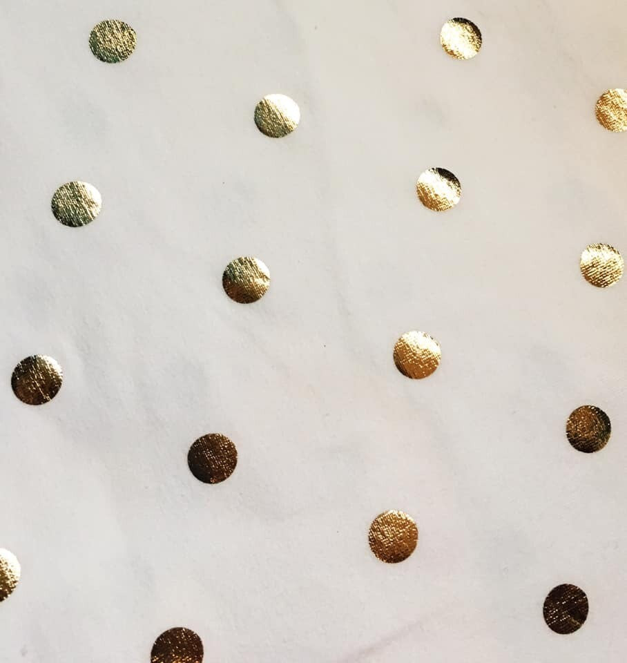 White with Gold Dots