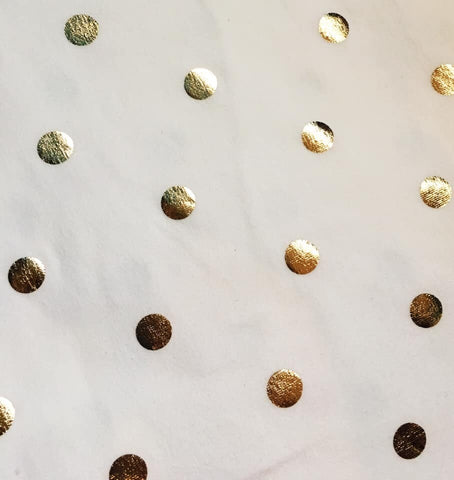 White with Gold Dots