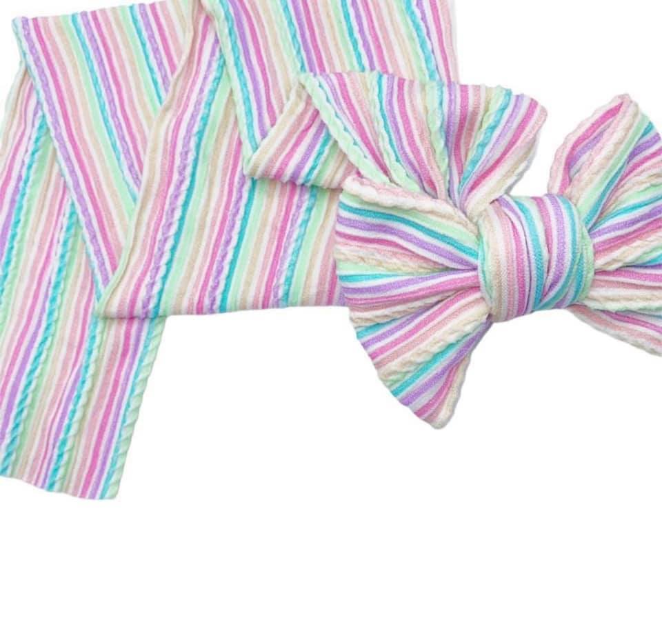 Pastel Stripes Braided Knit Nylon