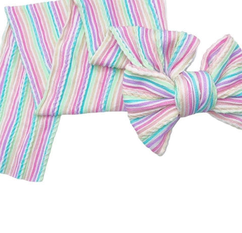 Pastel Stripes Braided Knit Nylon