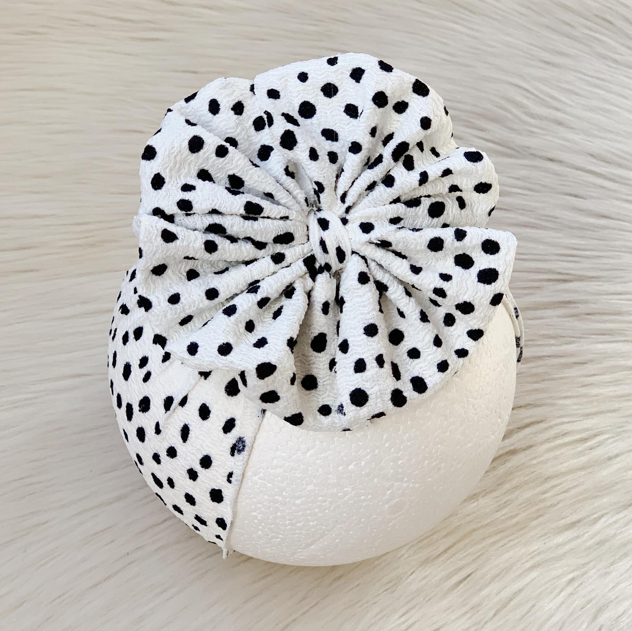 NEW White with Black Dots - Stretchy Gauze