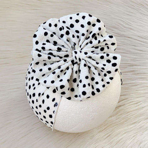 NEW White with Black Dots - Stretchy Gauze