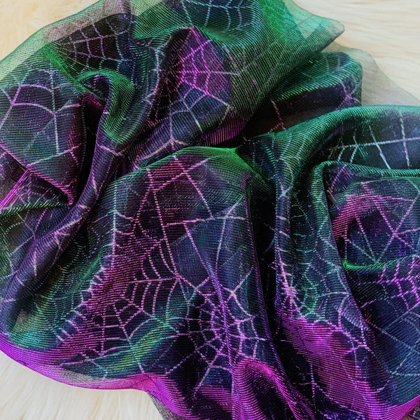 NEW Green/Purple Iridescent Spiderwebs - Mesh
