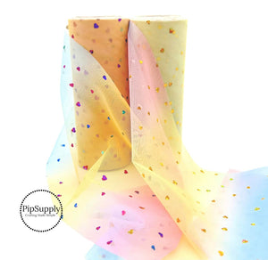 NEW Rainbow Ombre Shimmer Hearts - Tulle