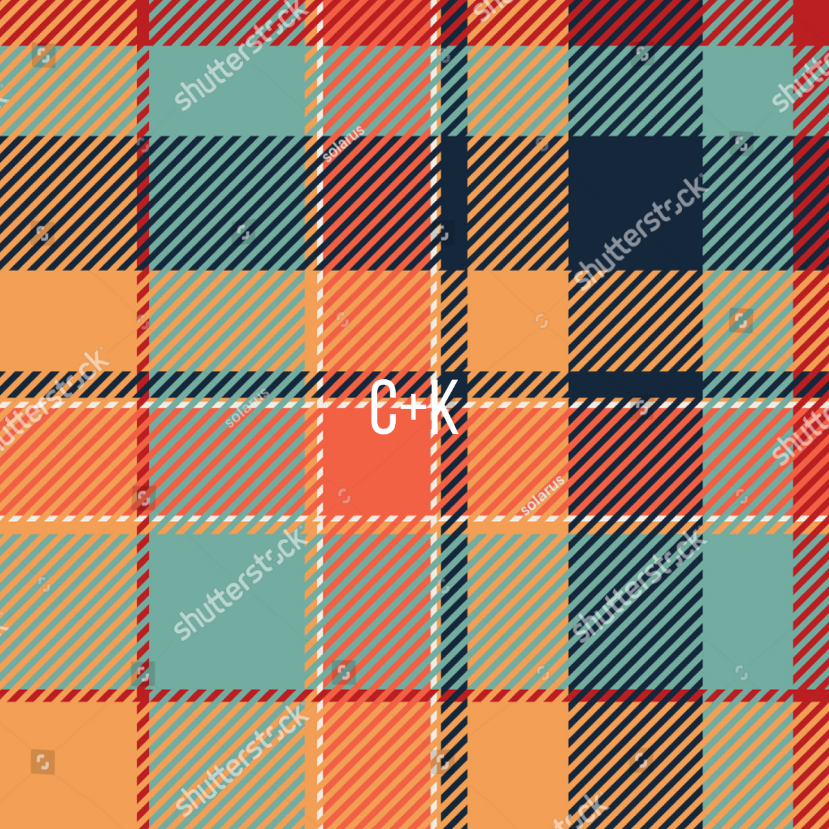 Turquoise and Orange Plaid - Bullet