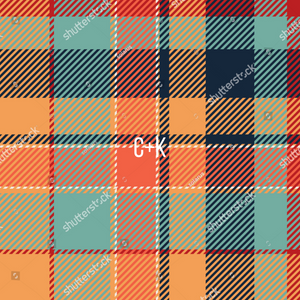 Turquoise and Orange Plaid - Bullet