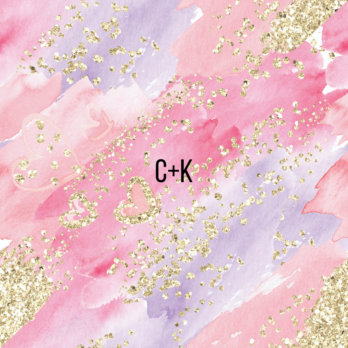 Pink Watercolor w Gold Glitter - Bullet