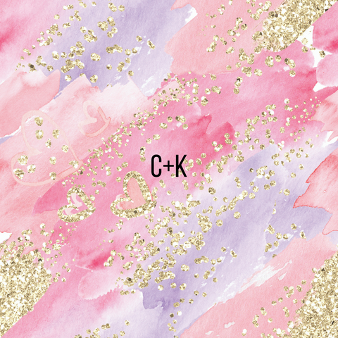 Pink Watercolor w Gold Glitter - Bullet