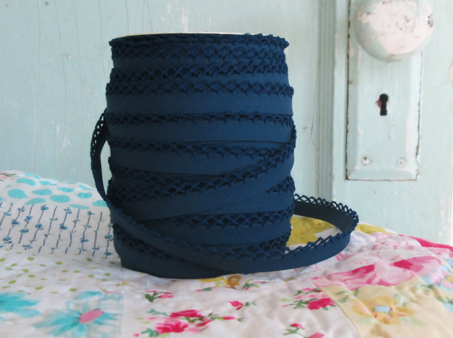 Midnight Blue Crochet Tiny Bow