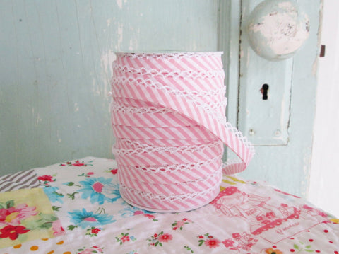 Light Pink and White Stripe Tiny Bow