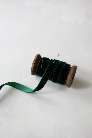 Green Velvet Tiny Bow