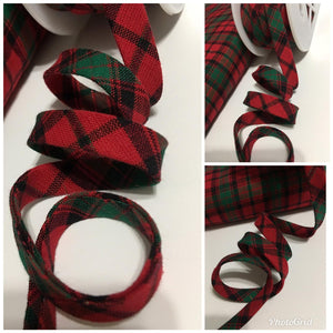 Red and Green Winter Tartan Tiny Bow