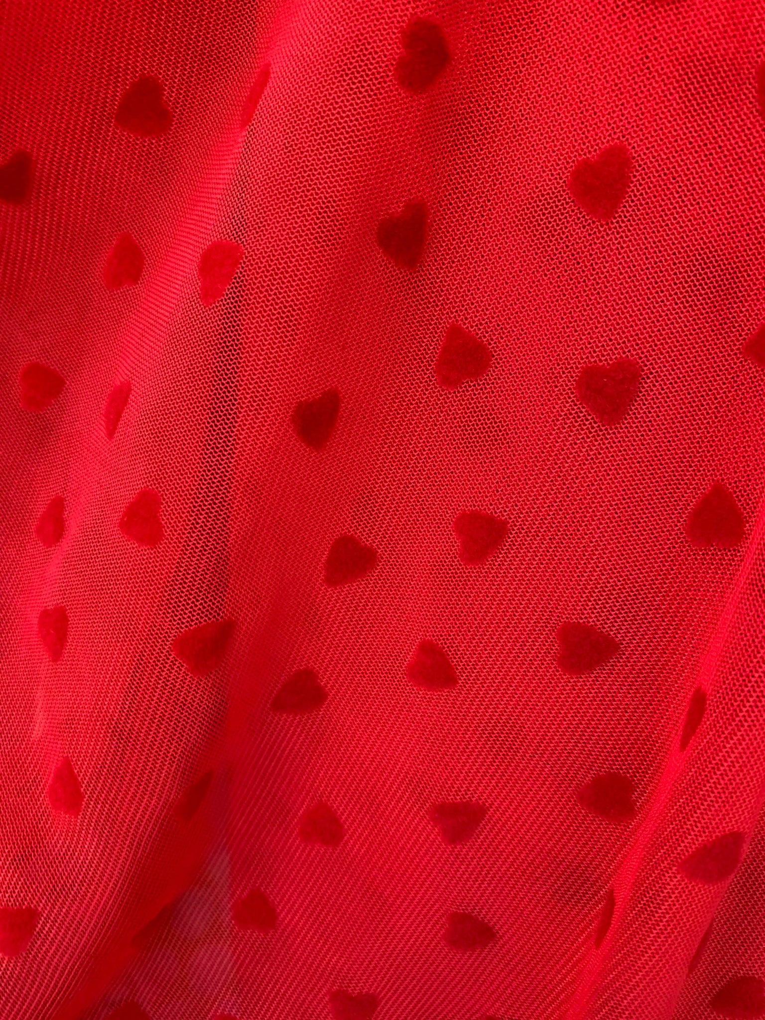 NEW Red with Velvet Hearts - Tulle