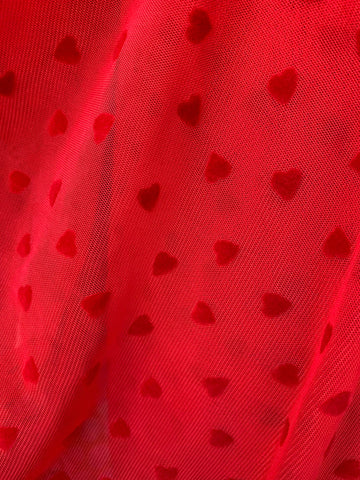 NEW Red with Velvet Hearts - Tulle