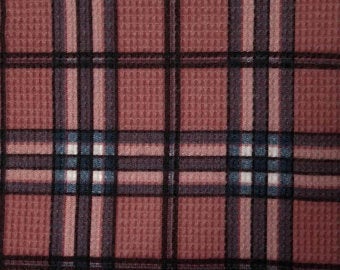 Mauve Plaid - Waffle Knit