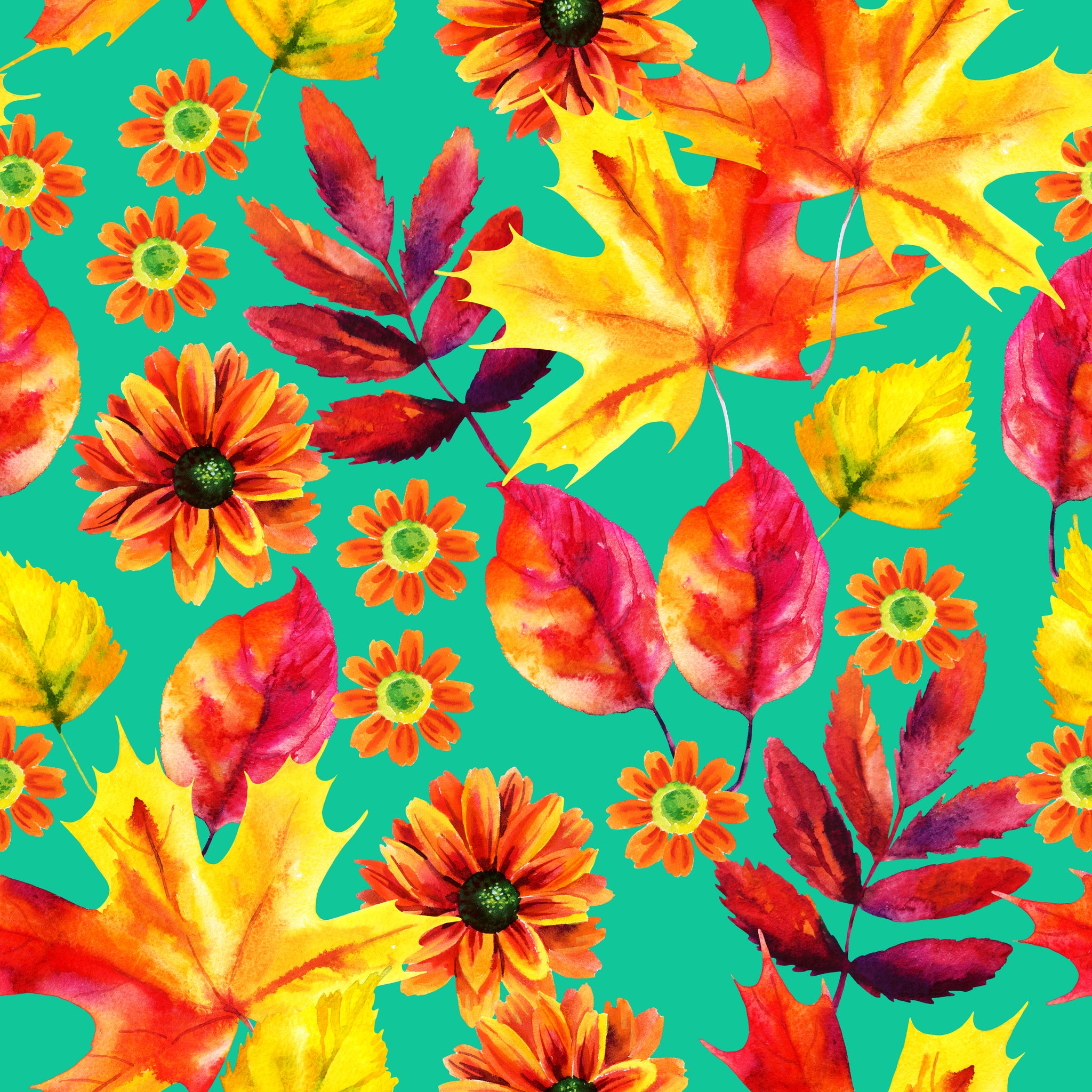 Teal Watercolor Foliage - Bullet
